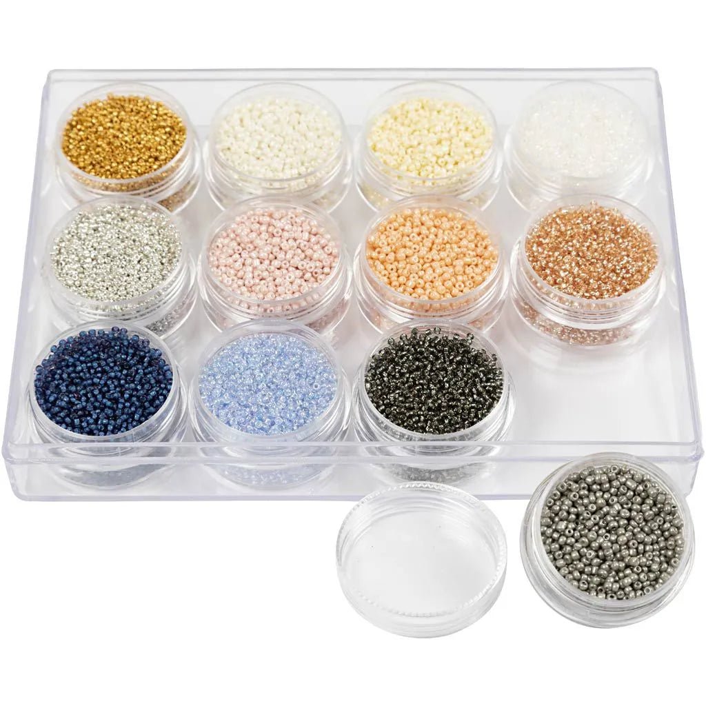 12 Pack Mute Colored Rocaille Seed Beads – Make Personalized Bracelets Necklaces & Earrings