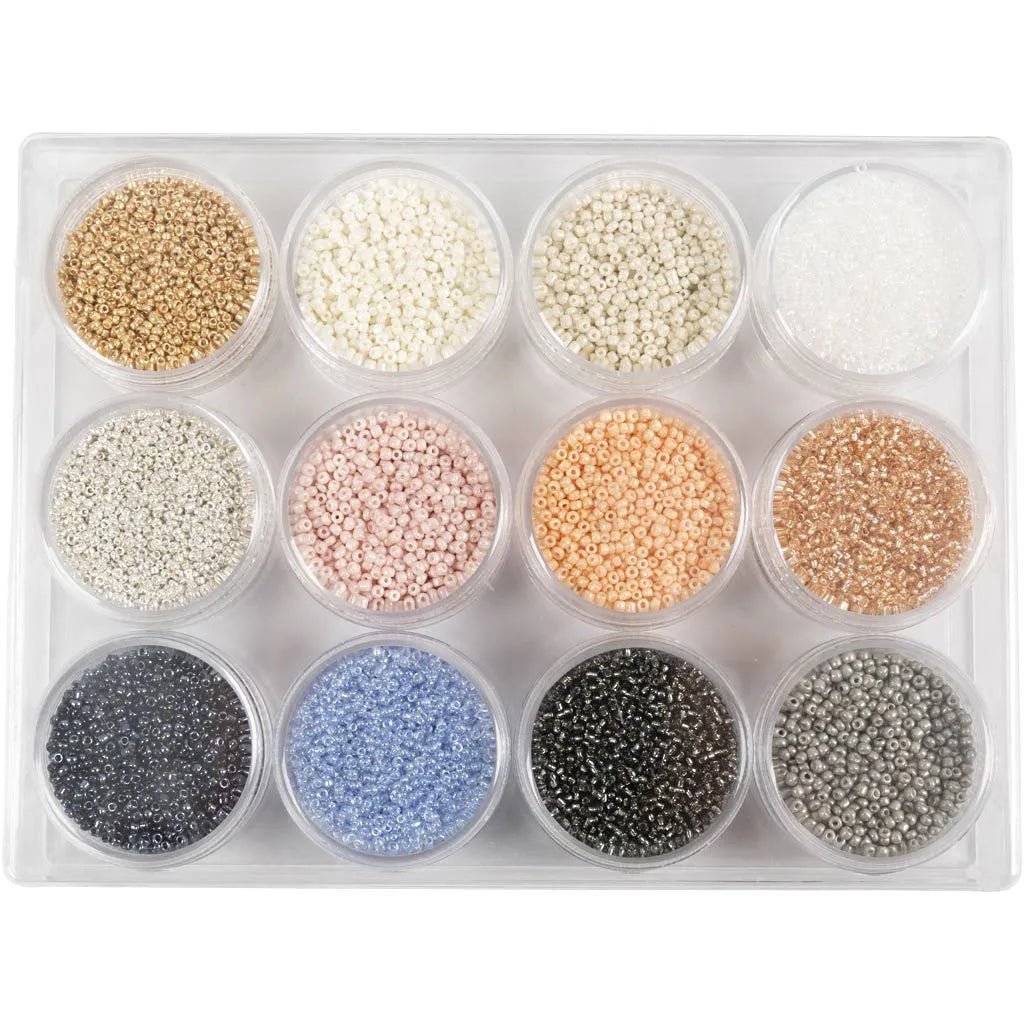 12 Pack Mute Colored Rocaille Seed Beads – Make Personalized Bracelets Necklaces & Earrings