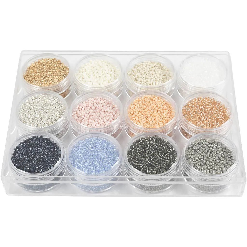 12 Pack Mute Colored Rocaille Seed Beads – Make Personalized Bracelets Necklaces & Earrings