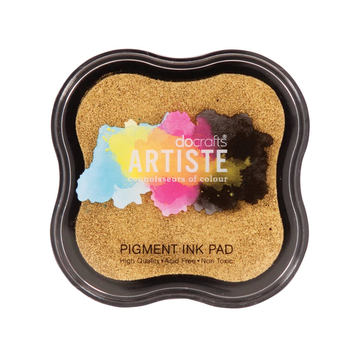 docrafts Artiste Pigment Metallic Gold Ink Pad Stamping Embossing Powders Crafting Non-Toxic Acid-Free