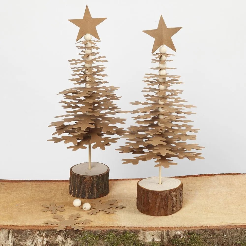 2 x Wooden Stands H:3 cm D:5cm Christmas Crafts Holiday Decorations