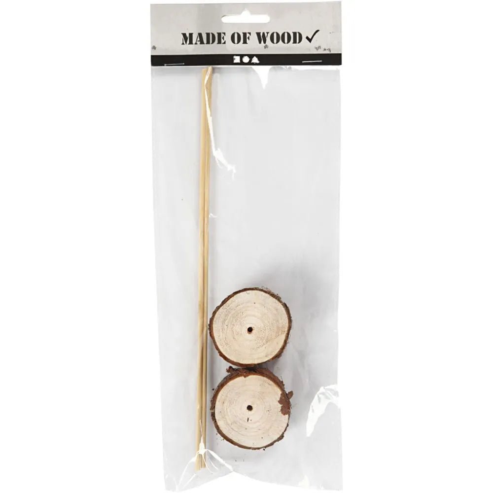 2 x Wooden Stands H:3 cm D:5cm Christmas Crafts Holiday Decorations