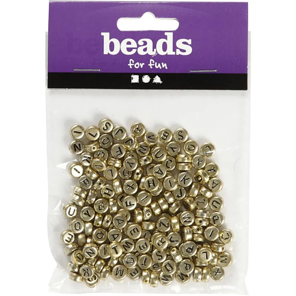 200 x Round Silver Colour Plastic Letter Beads Jewellery Making Supplies Crafts