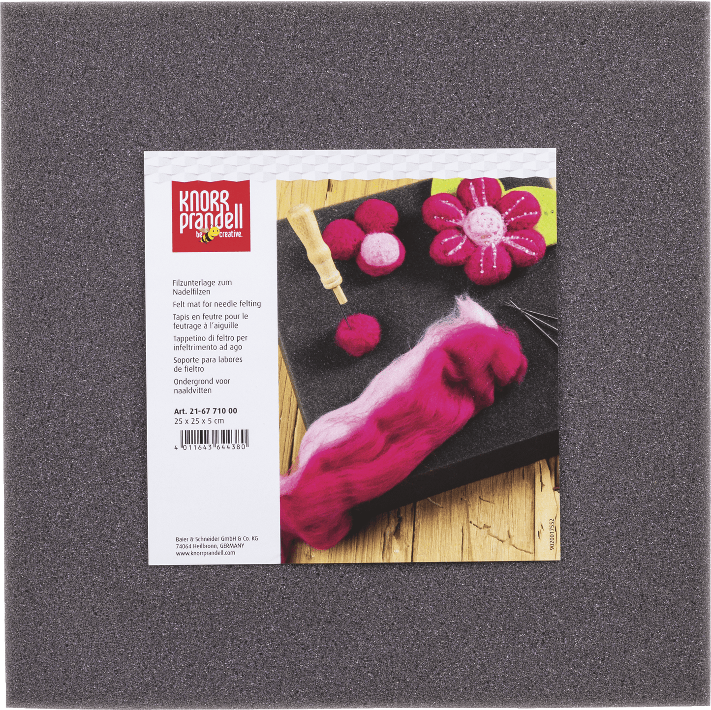 25cm Square Felting Base Block Needle Soft Foam Reusable