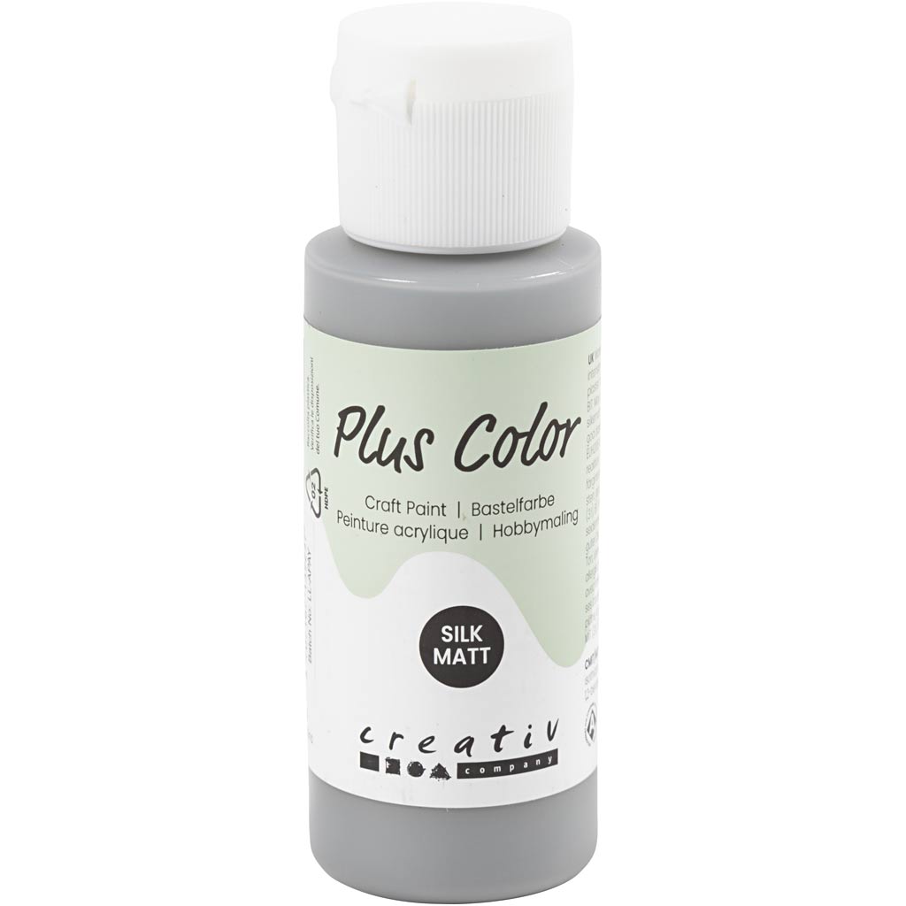 Plus Color Craft Paint 60ml Bottle Rain Grey Water Based Acrylic