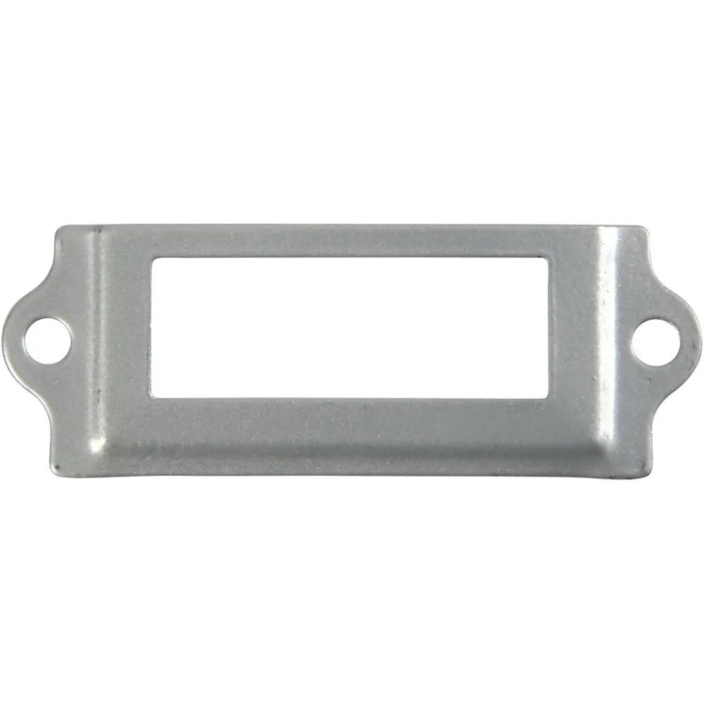 40 x Silver Box Labels Oblong Archive Fittings 22x60mm Craft Supplies Shelves Storage Boxes