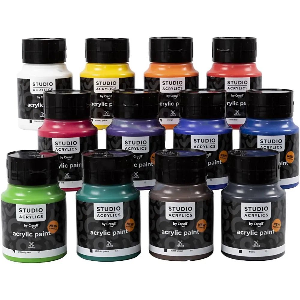 500ml Creall Studio Acrylic Paint Viscous Paste Consistency Excellent Lastness Assorted Colours