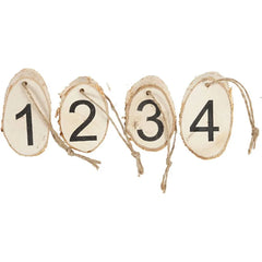 4 x Wooden Birch Advent Number Discs 4pc Christmas Crafts Holiday Decorations