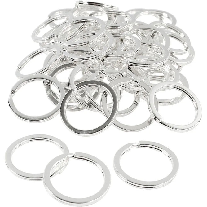 Silver-plated Split Rings 28mm For Key Chains Metal Christmas Hanging Decoration