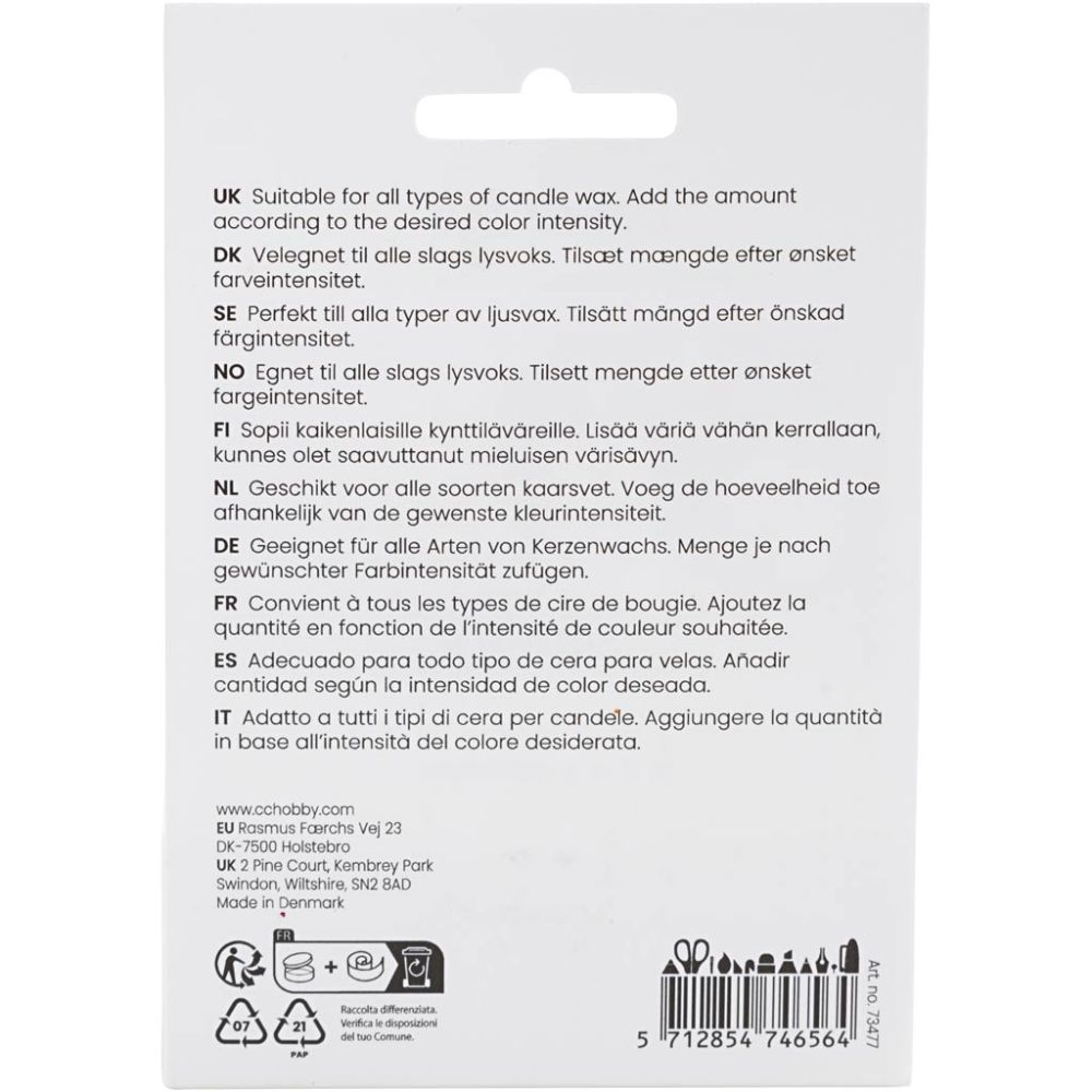 5g Light Blue Universal Candle Dye Flakes - Concentrated Color Pigments for Soy Wax, Paraffin & Candle Making - Home - Crafts