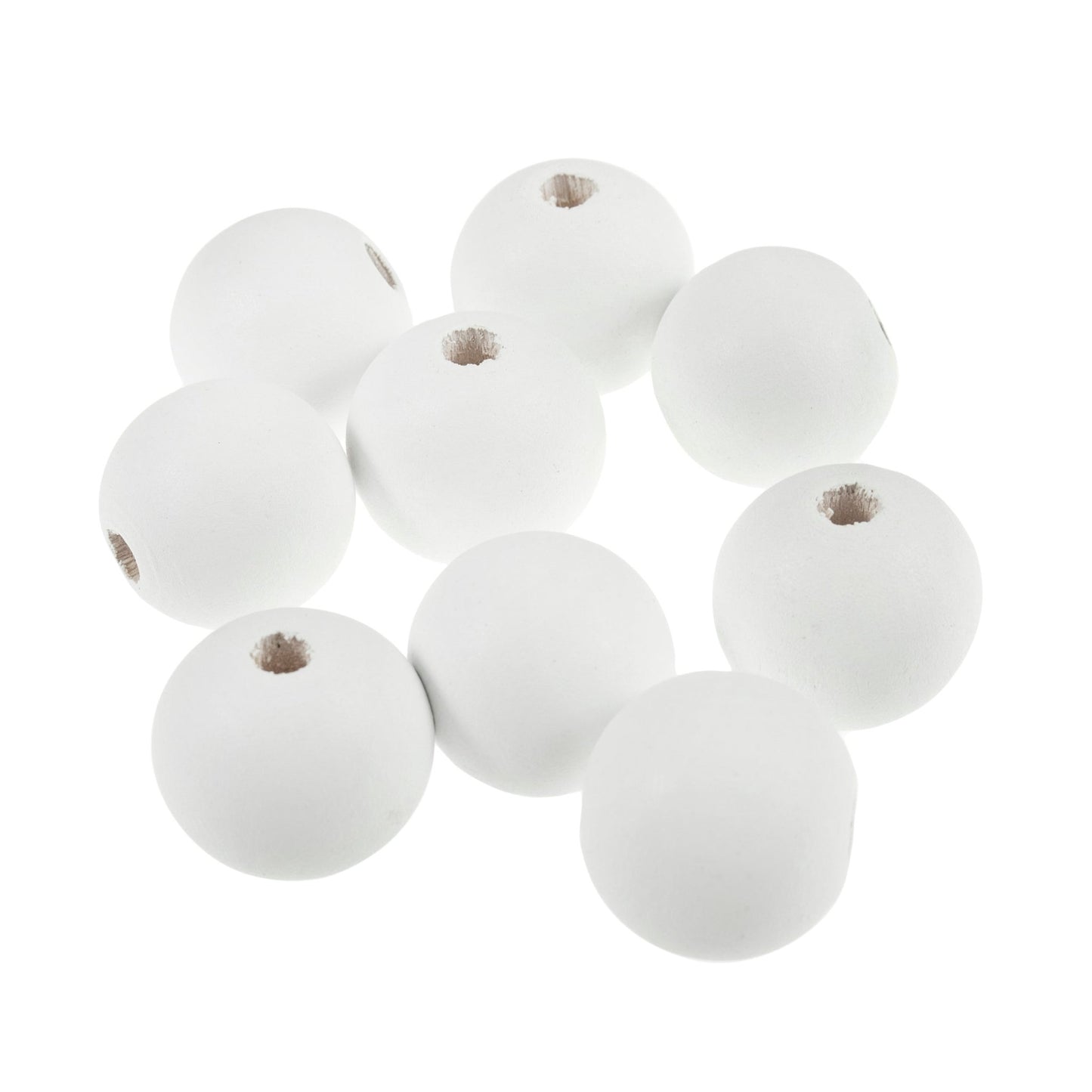 9 x Safe Premium Wooden Beads 25mm Round - Macramé Jewellery Making Supplies Crafts