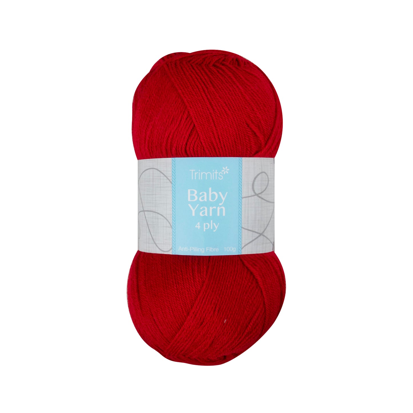 Trimits Red Soft Anti-Pilling 4 Ply Baby Yarn - 400m Fine Acrylic Knitting