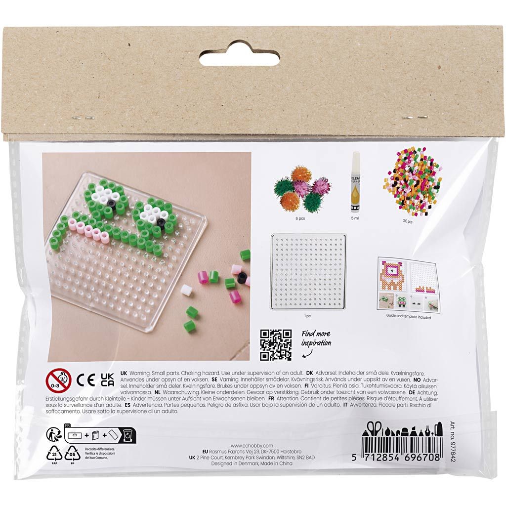 All - in - One 3D Monster Fuse Bead Kit for Kids - Create Stand - Up Figures with Pom - Poms & Pegboards - Home - Crafts