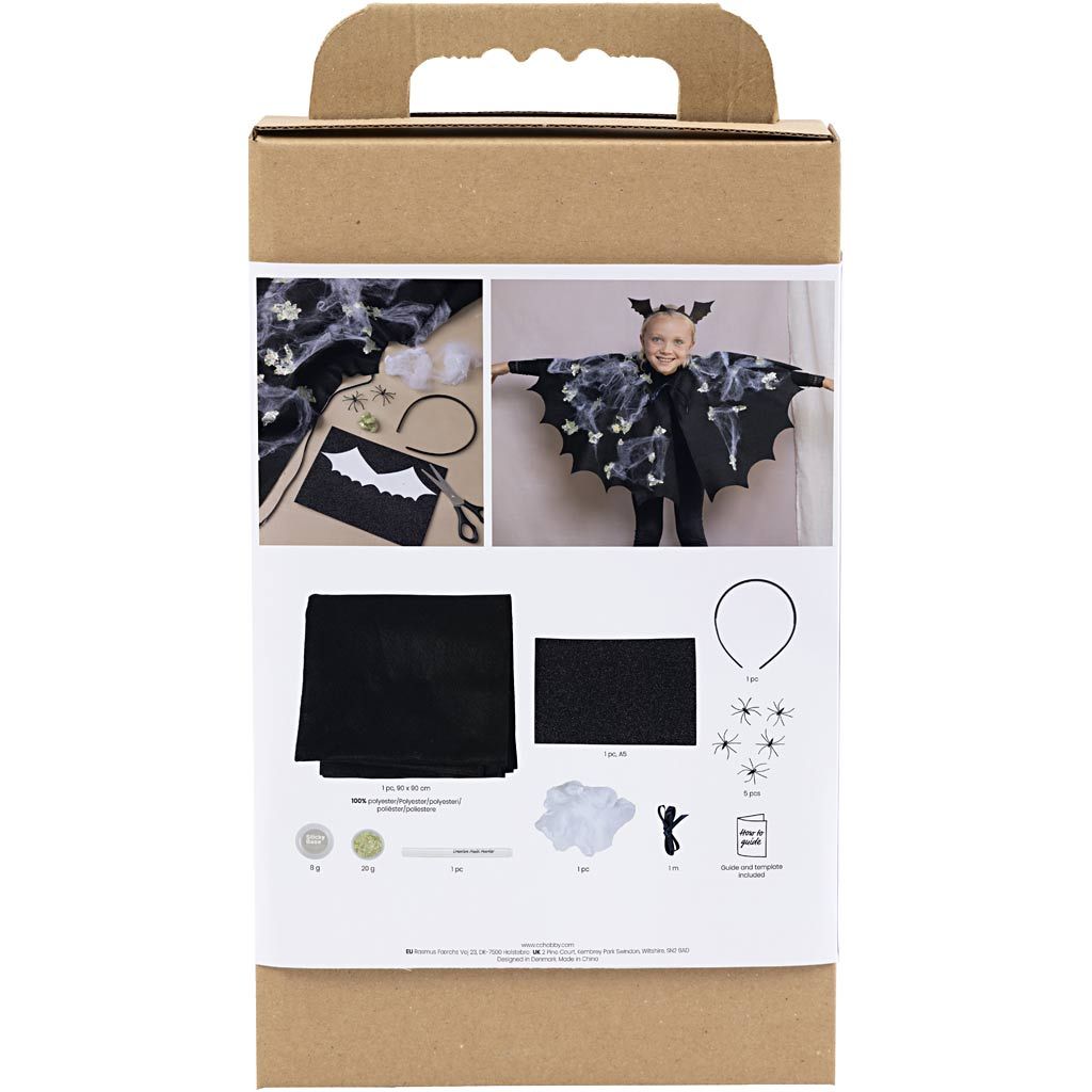 All - in - One Bat Costume Craft Kit for Kids - Create DIY Halloween & Carnival Costume with Cape & Headband - Home - Crafts