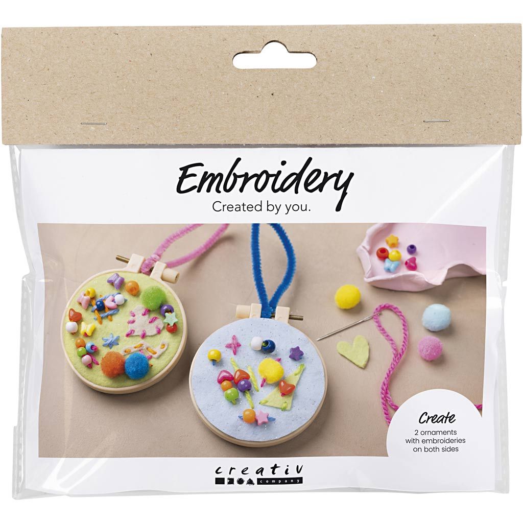 All - in - One Beginner Embroidery Kit for Kids - Create Colorful Hanging Decorations with Felt and Yarn - Home - Crafts
