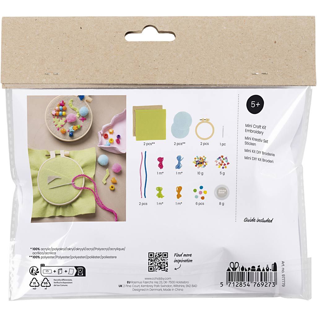 All - in - One Beginner Embroidery Kit for Kids - Create Colorful Hanging Decorations with Felt and Yarn - Home - Crafts