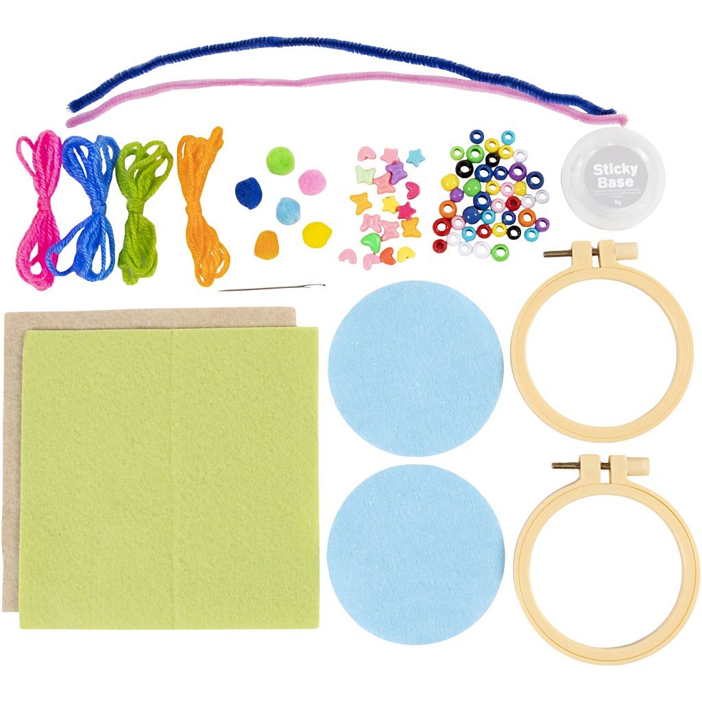 All - in - One Beginner Embroidery Kit for Kids - Create Colorful Hanging Decorations with Felt and Yarn - Home - Crafts