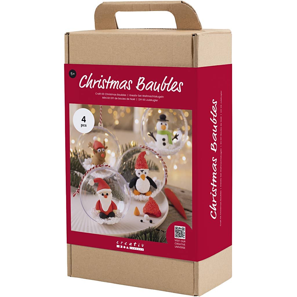 All - in - One Christmas Bauble Craft Kit for Kids - Create Custom Clay Figures with Foam & Silk Clay - Home - Crafts