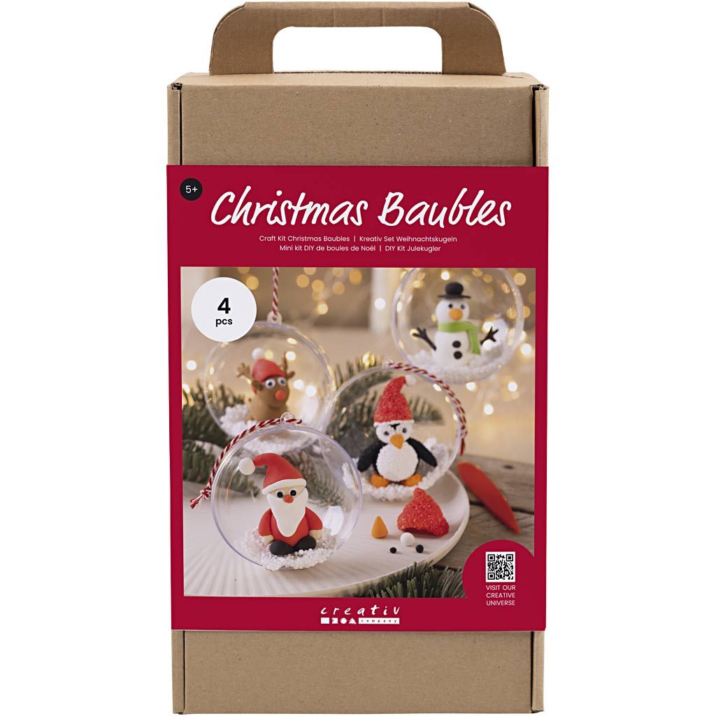 All - in - One Christmas Bauble Craft Kit for Kids - Create Custom Clay Figures with Foam & Silk Clay - Home - Crafts