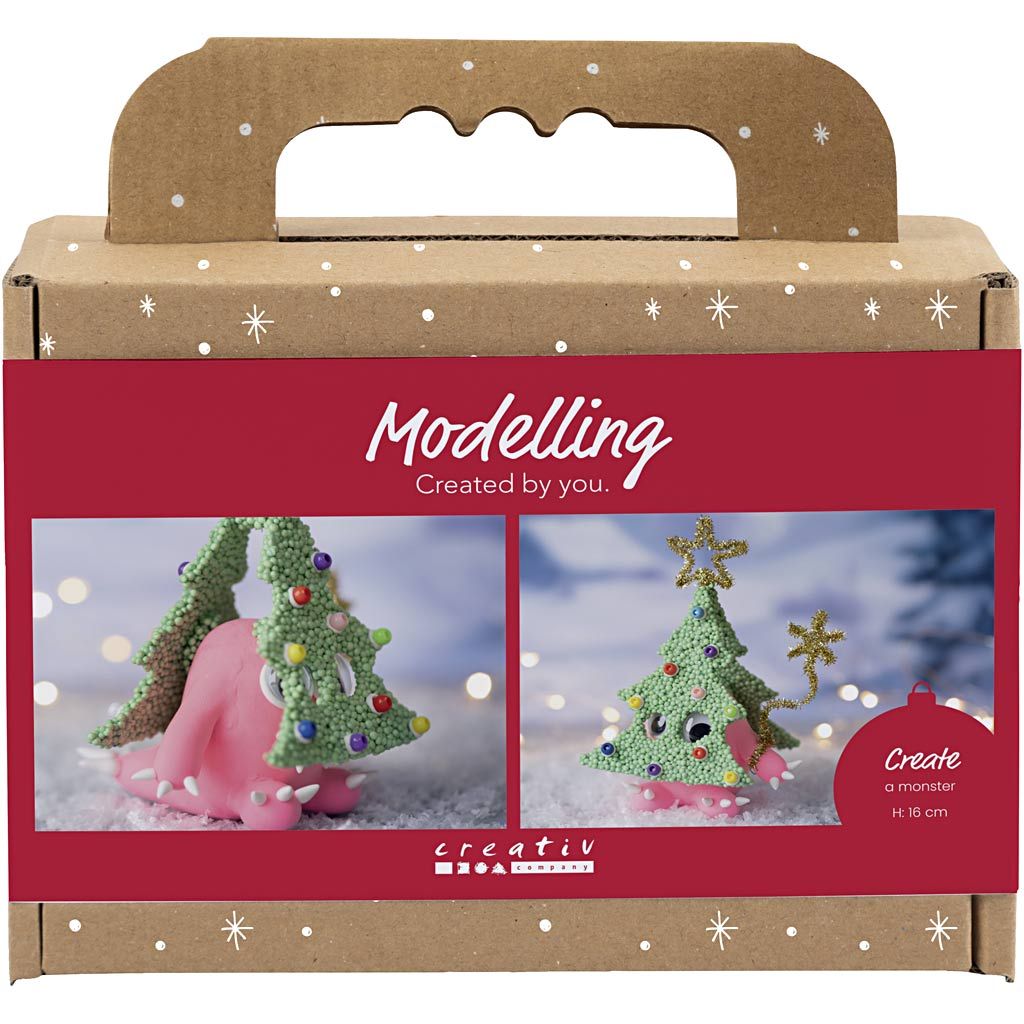 All - in - One Christmas Monster Craft Kit - Create Adorable Clay Figures with Polystyrene Body & Googly Eyes - Home - Crafts