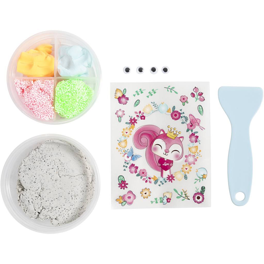 All - in - One Decorative Stone Craft Kit for Kids - Shape & Decorate with Stone Clay & Rub - On Stickers - Home - Crafts