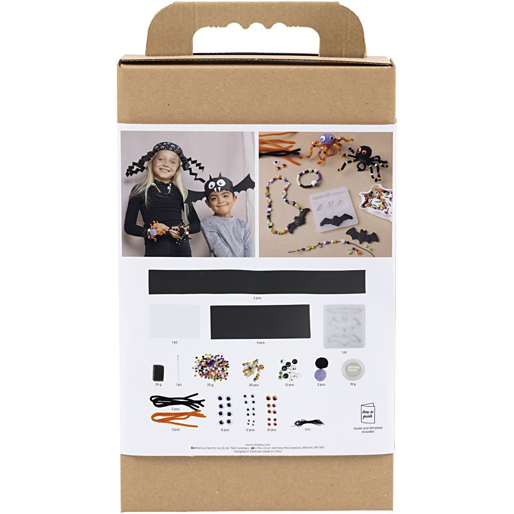 All - in - One Halloween Accessory Craft Kit for Kids - Create 10 Spooky Hats & Jewelry with Googly Eyes & Clay - Home - Crafts