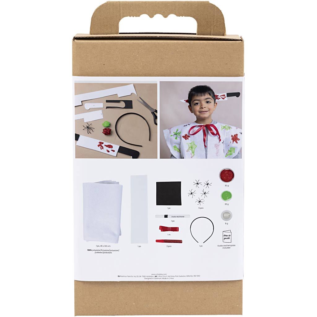 All - in - One Halloween Costume Craft Kit for Kids - Create a Glittery Cape & Headband with Spiders & Glitter Clay - Home - Crafts