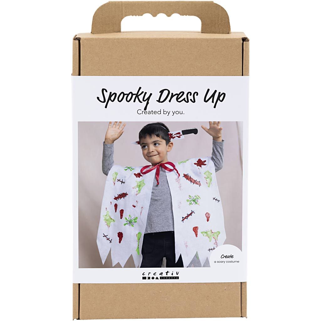 All - in - One Halloween Costume Craft Kit for Kids - Create a Glittery Cape & Headband with Spiders & Glitter Clay - Home - Crafts