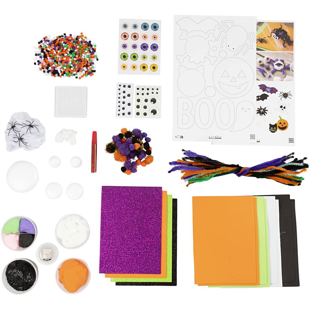 All - in - One Halloween Decorations Craft Kit for Kids - Create Spooky Ghosts, Spiders & Pumpkins with 15+ Materials - Home - Crafts