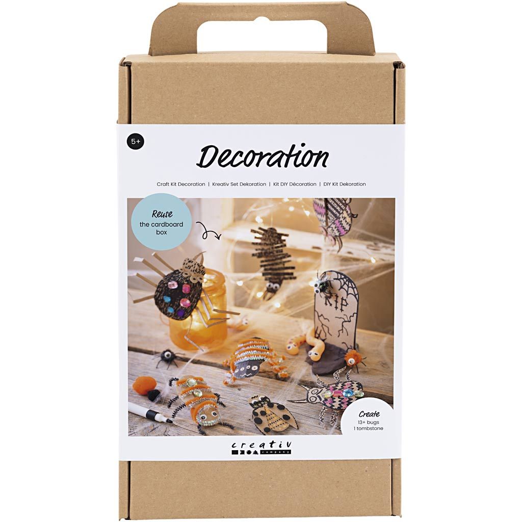 All - in - One Halloween Graveyard Craft Kit for Kids - Build a Spooky Scene with Silk Clay Insects & Tombstones - Home - Crafts