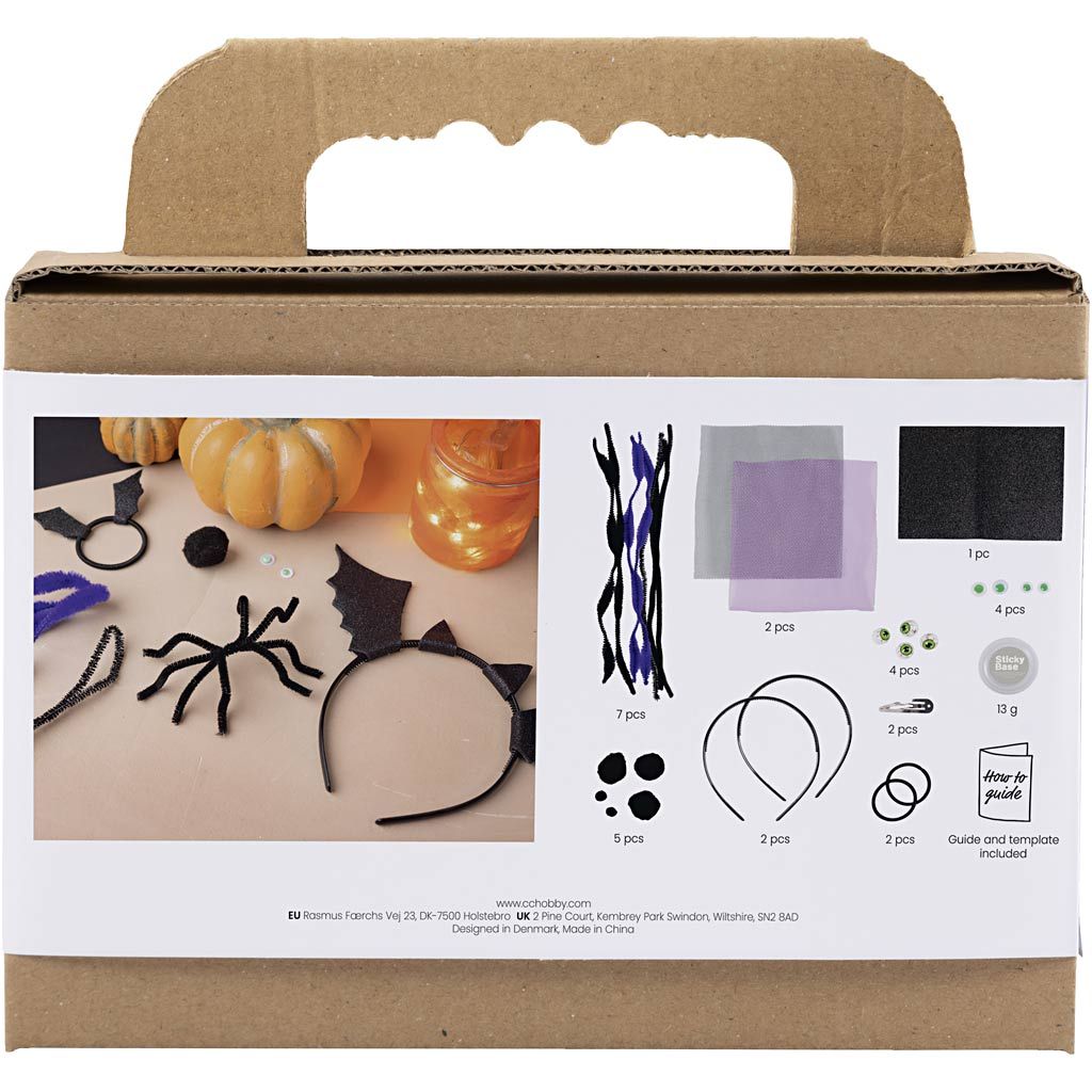 All - in - One Halloween Hair Accessory Kit for Kids - Make Spider & Bat Headbands with Glitter Foam - Home - Crafts