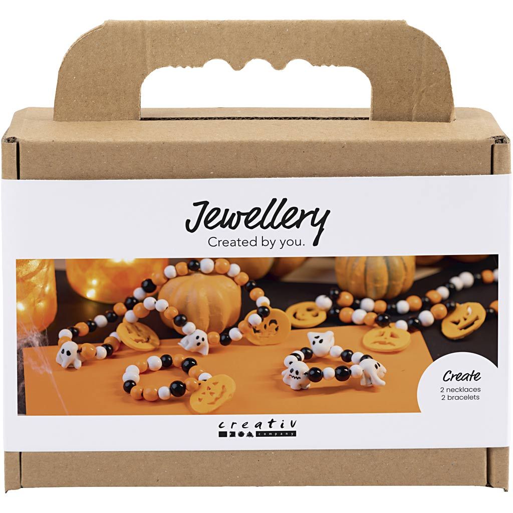 All - in - One Halloween Jewelry Making Kit for Kids - Create Pumpkin & Ghost Pendants with Polymer Clay - Home - Crafts