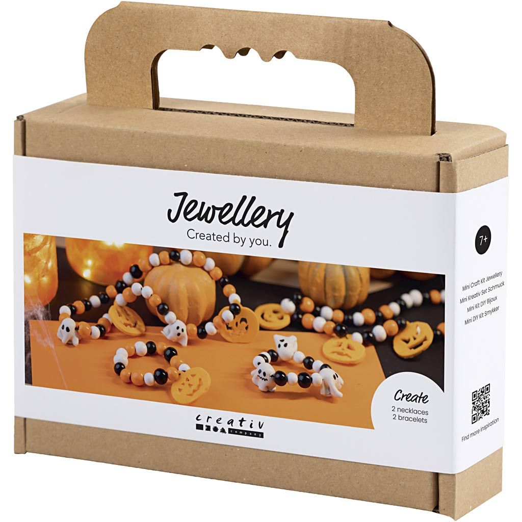 All - in - One Halloween Jewelry Making Kit for Kids - Create Pumpkin & Ghost Pendants with Polymer Clay - Home - Crafts