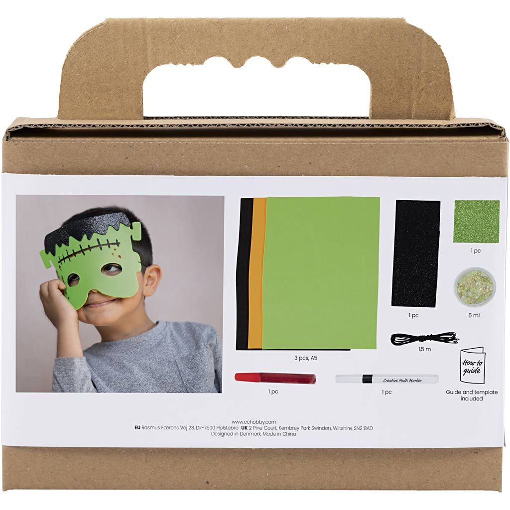 All - in - One Halloween Mask Making Kit for Kids - Create 3 DIY Masks with Glitter Clay & EVA Foam - Home - Crafts