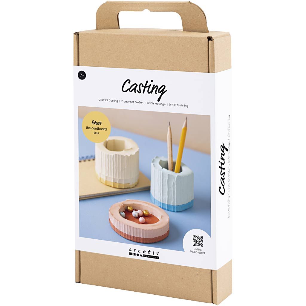 All - in - One Kids Cement Craft Kit - Make Colorful Desktop Organizers with Cement Dye - Home - Crafts