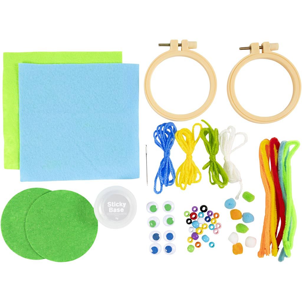 All - in - One Kids Embroidery Kit - Make Colorful Face Decorations with Felt and Yarn - Home - Crafts