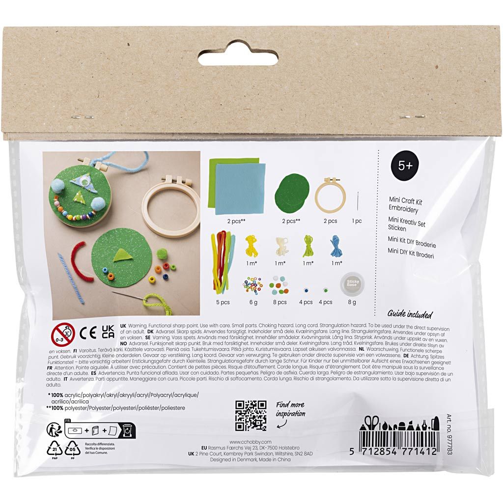 All - in - One Kids Embroidery Kit - Make Colorful Face Decorations with Felt and Yarn - Home - Crafts