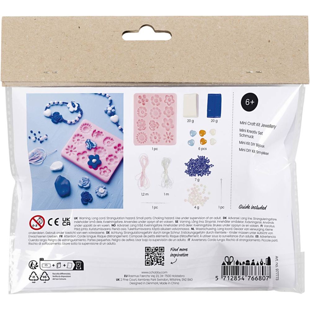 All - in - One Kids Jewellery Kit - Make Your Own Flower Bracelets & Necklaces with Oven - Bake Clay - Home - Crafts