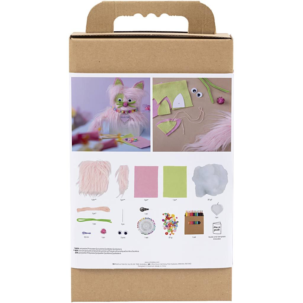 All - in - One Plush Cat Sewing Kit for Kids - Create an Adorable Stuffed Animal with Fake Fur & Googly Eyes - Home - Crafts