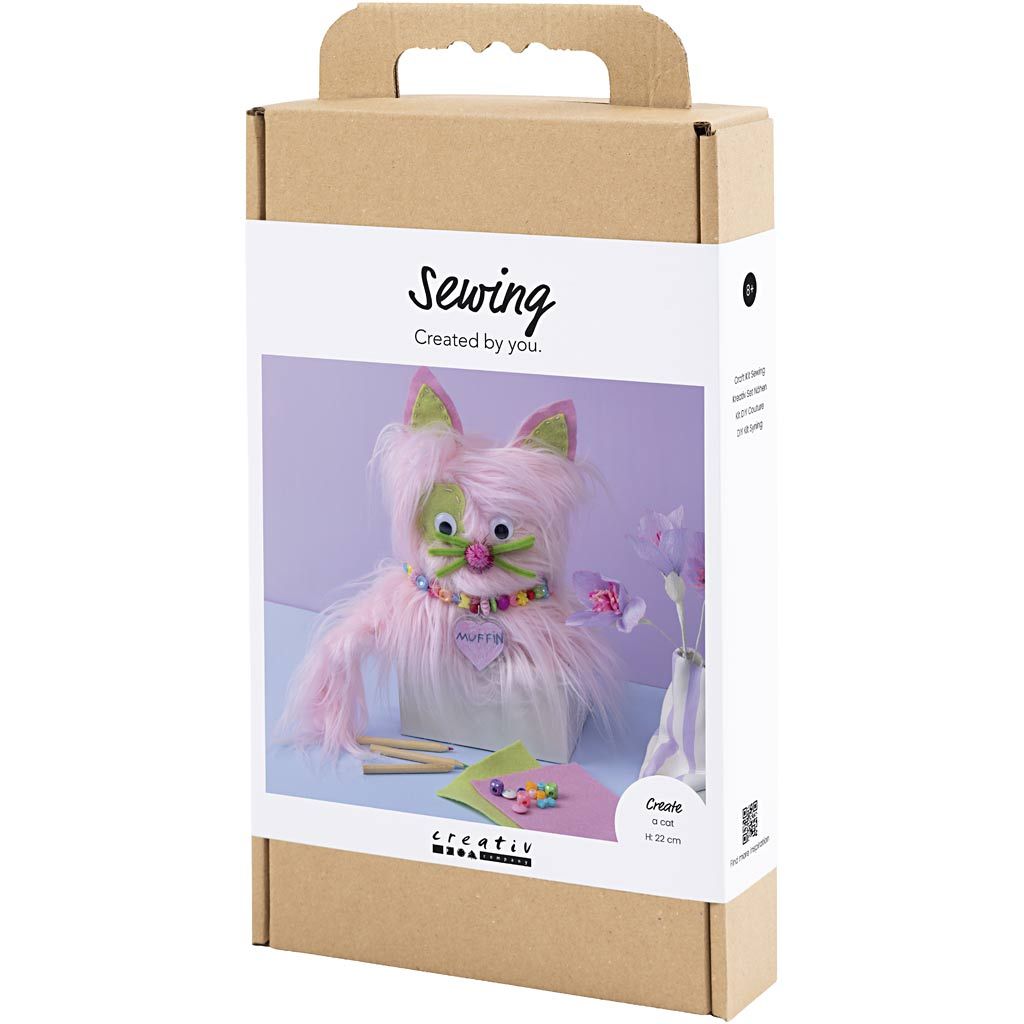 All - in - One Plush Cat Sewing Kit for Kids - Create an Adorable Stuffed Animal with Fake Fur & Googly Eyes - Home - Crafts