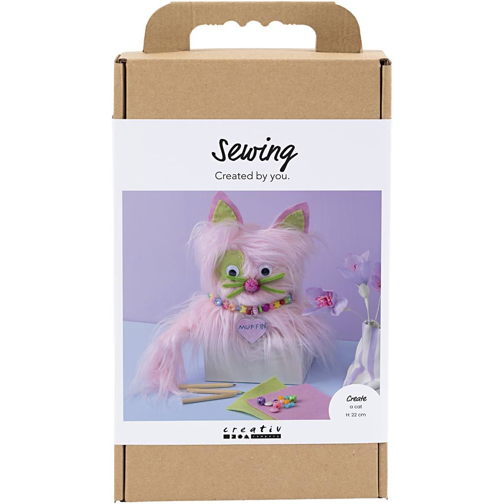 All - in - One Plush Cat Sewing Kit for Kids - Create an Adorable Stuffed Animal with Fake Fur & Googly Eyes - Home - Crafts