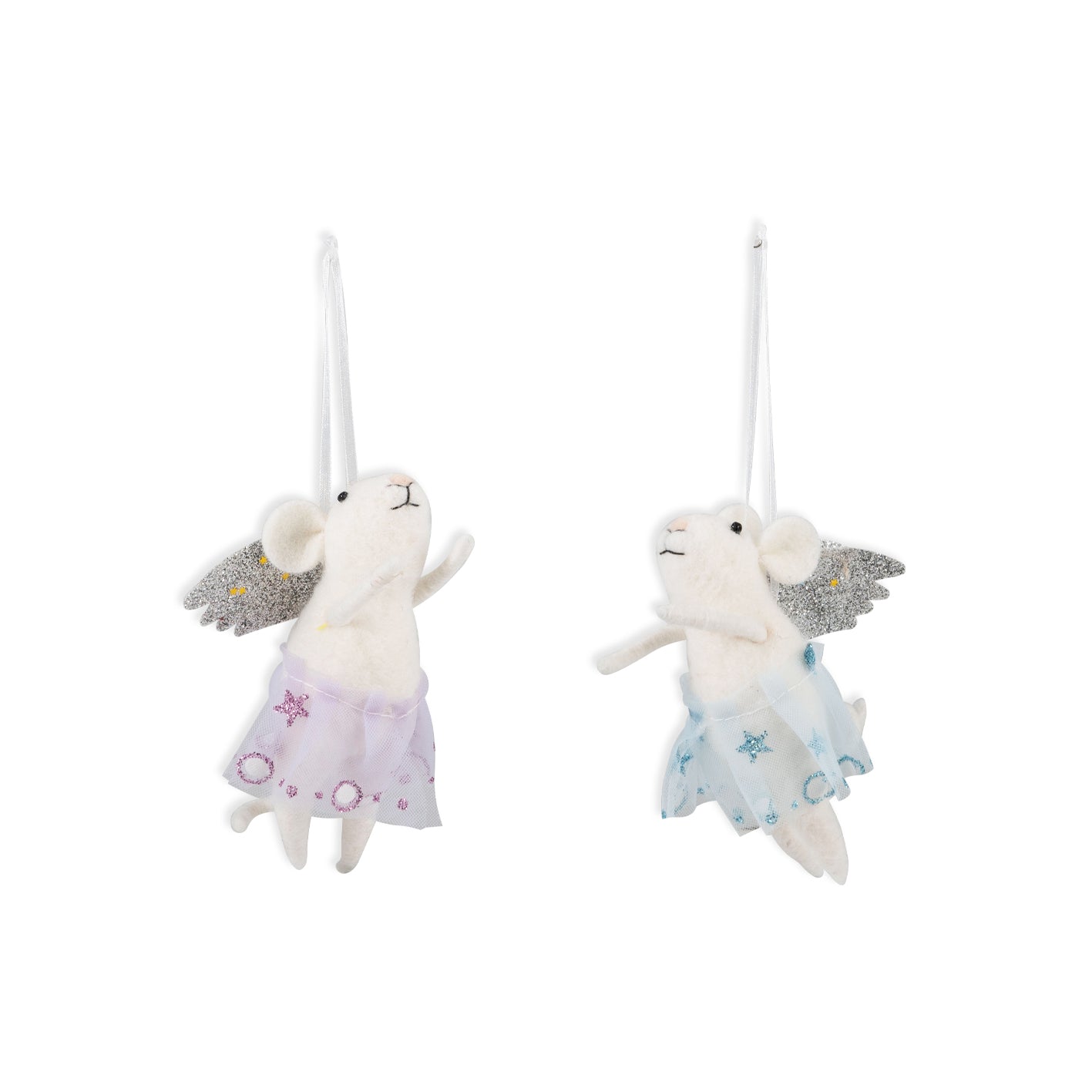 Angel Star Mice Duo Needle Felting Crafting Kit Cute Decorations Toys Beginner Friendly