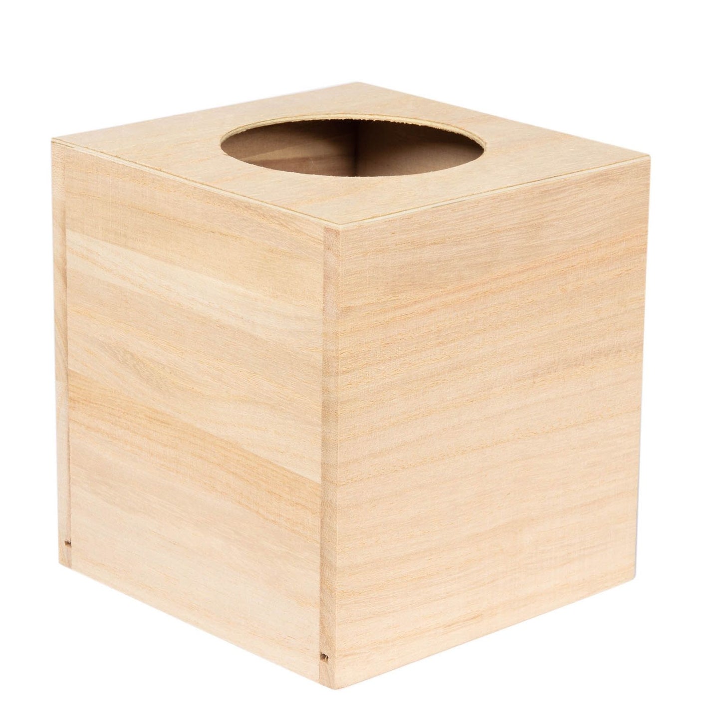 Plain Wooden Tissue Box Cube Square Cover 13cm x 13cm x 13.9cm