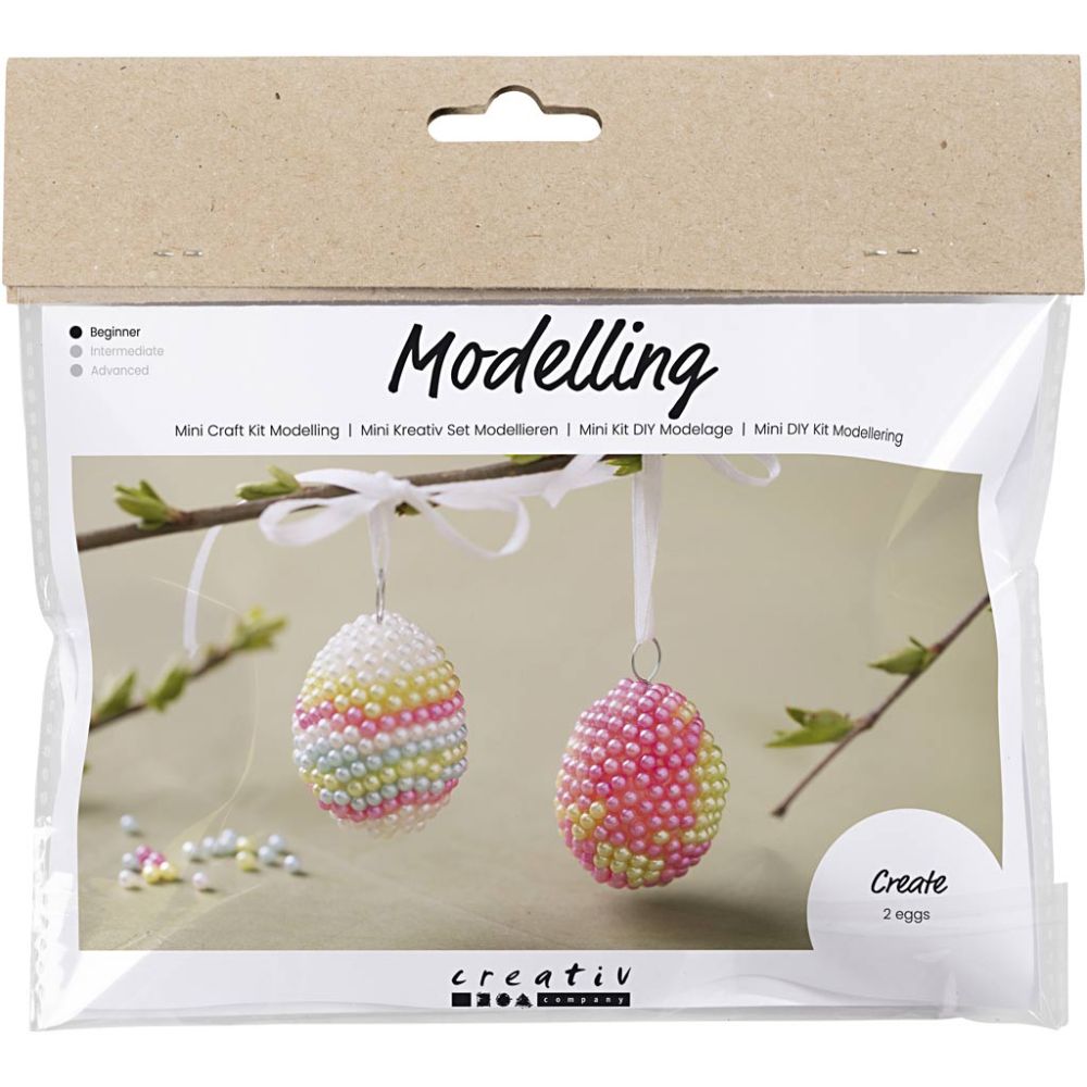 Beaded Easter Egg Craft Kit - Create Pearl Clay® Decorations with Pastel Beads - Home - Crafts