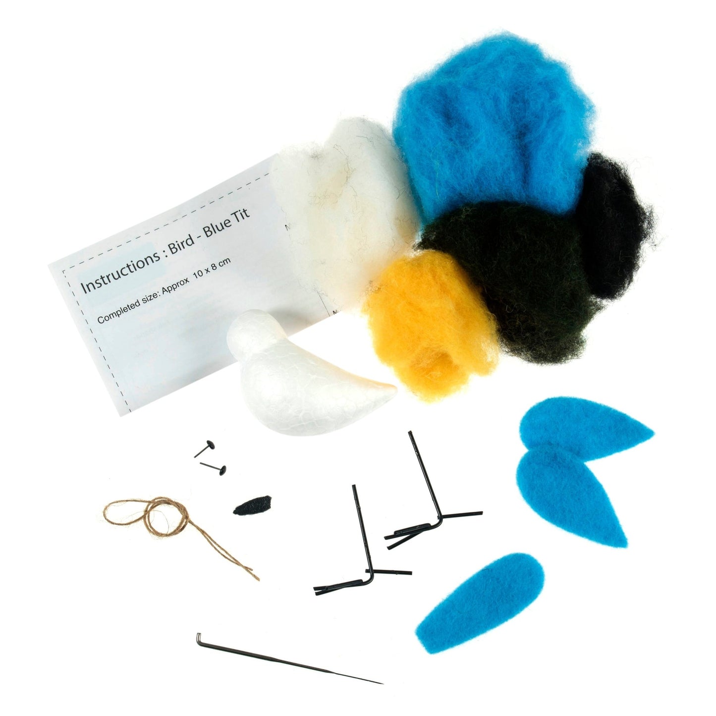 Blue Tit Needle Felting Crafting Kit Cute Decorations Toys Beginner Friendly