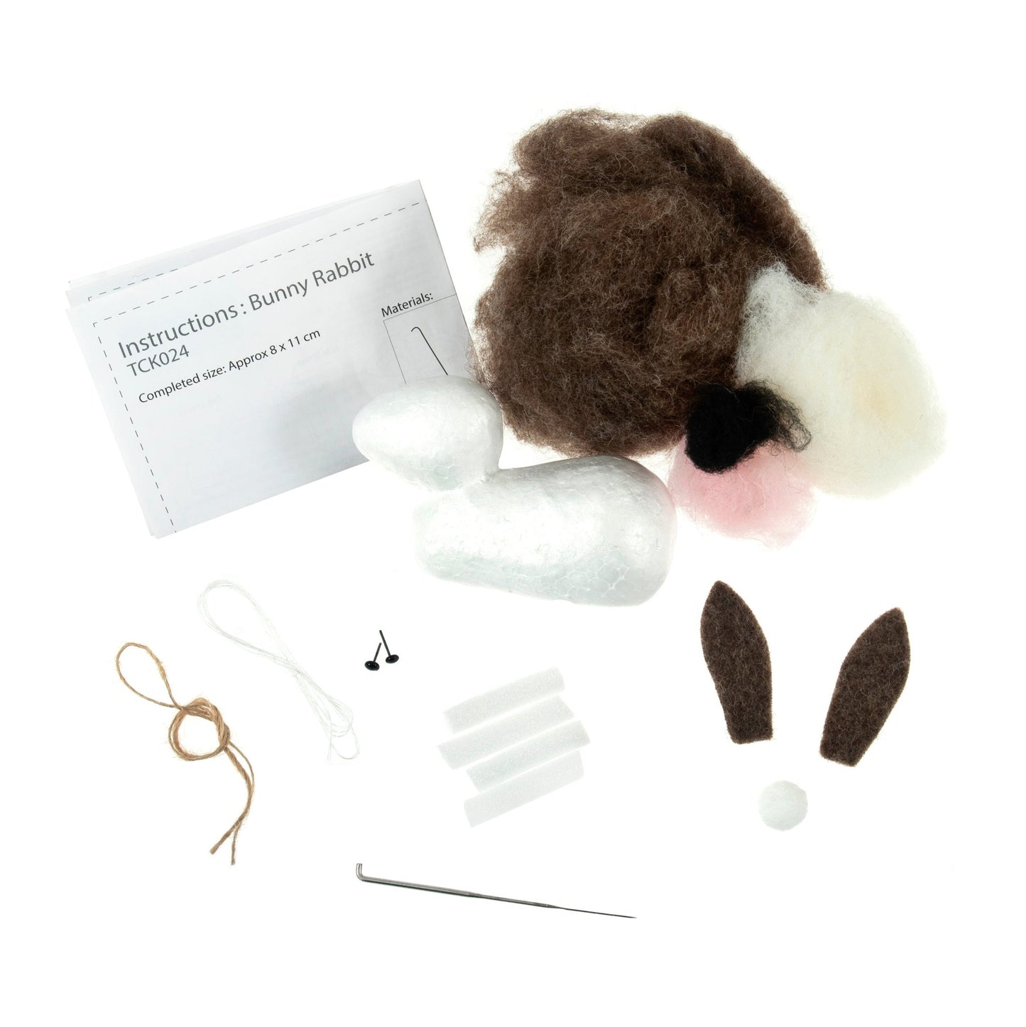 Bunny Needle Felting Crafting Kit Cute Decorations Toys Beginner Friendly