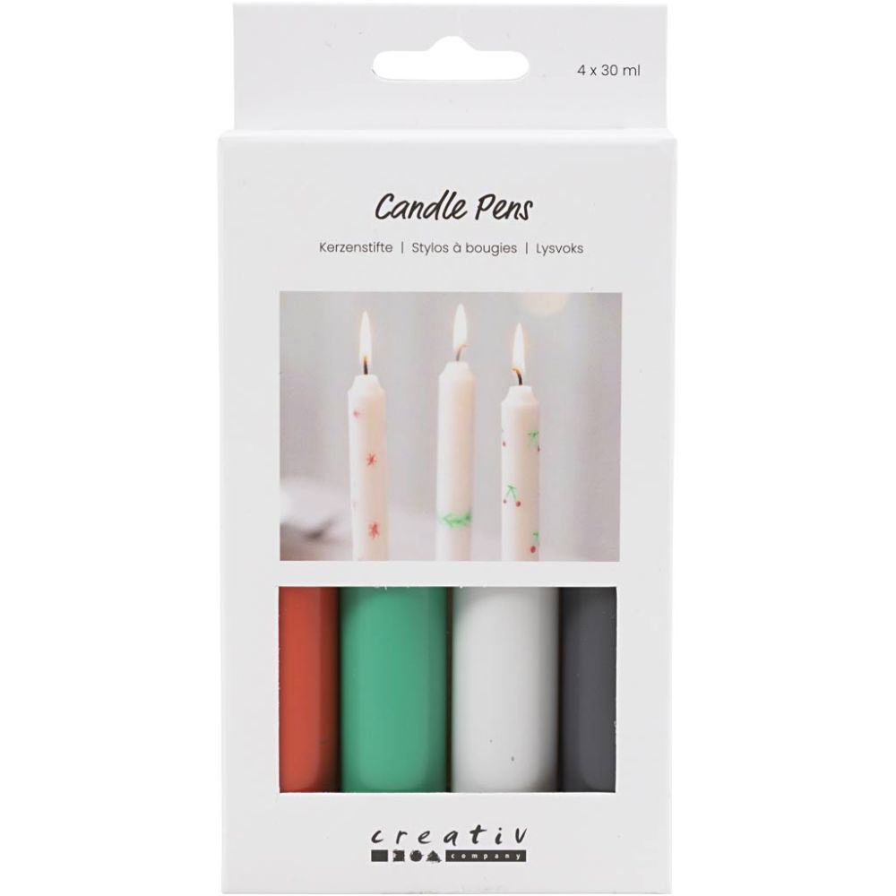 Candle Decorating Pens Christmas - Liquid Wax Markers for Drawing on Candles with Brush & Sponge Tips - Home - Crafts