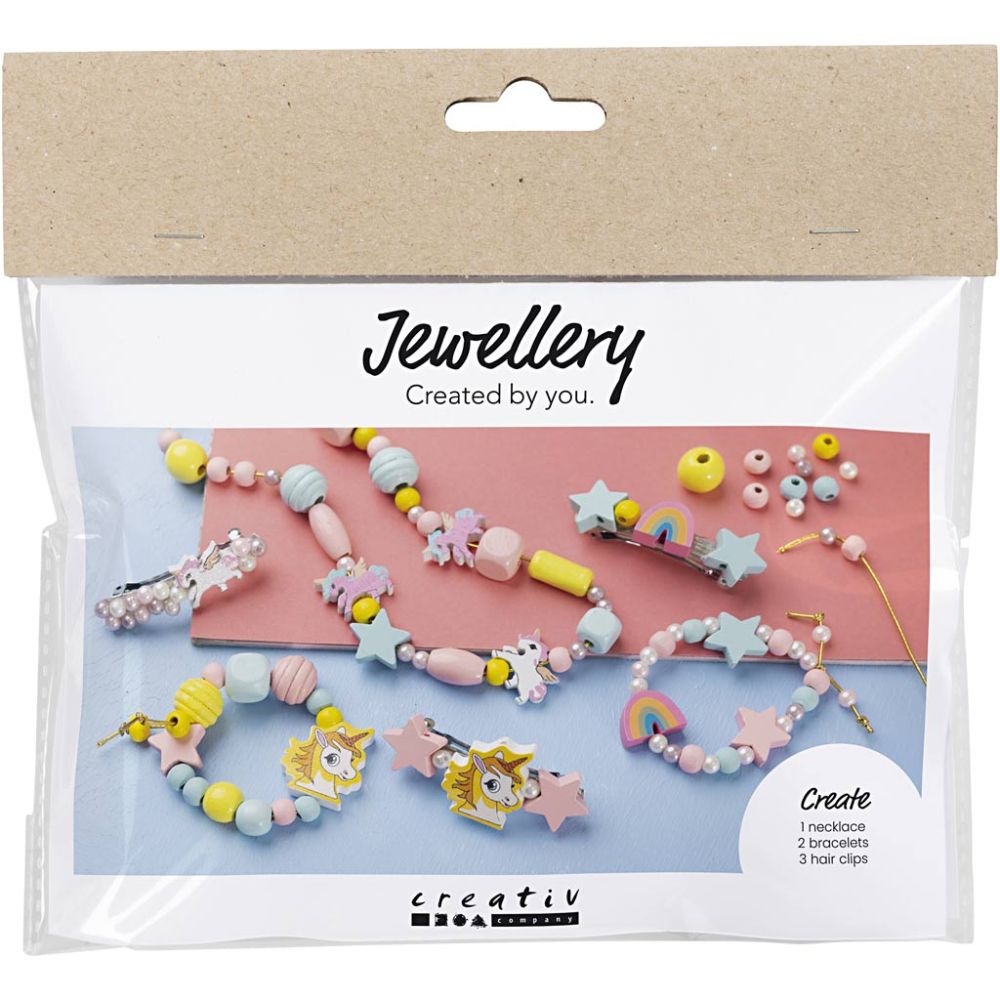Children's Jewellery Making Kit - Create Necklaces, Bracelets & Hair Clips with Beads - Home - Crafts