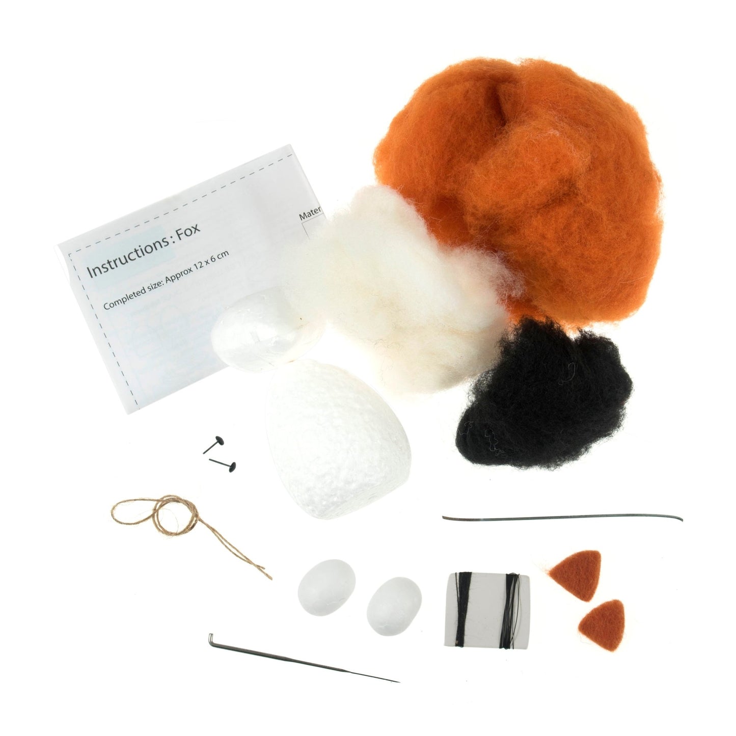 Christmas Fox Needle Felting Crafting Kit Cute Decorations Toys Beginner Friendly