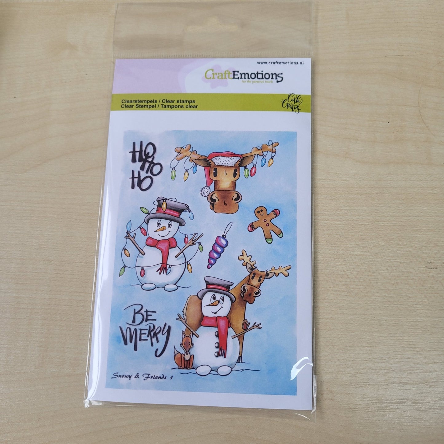 Craft Emotions Clear Silicone Stamp - Snowy Reindeer Hoho